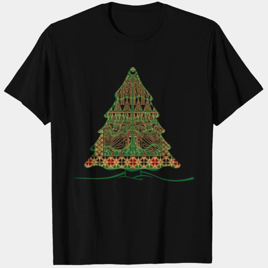 Ornamental Christmas Tree Batik T Shirts