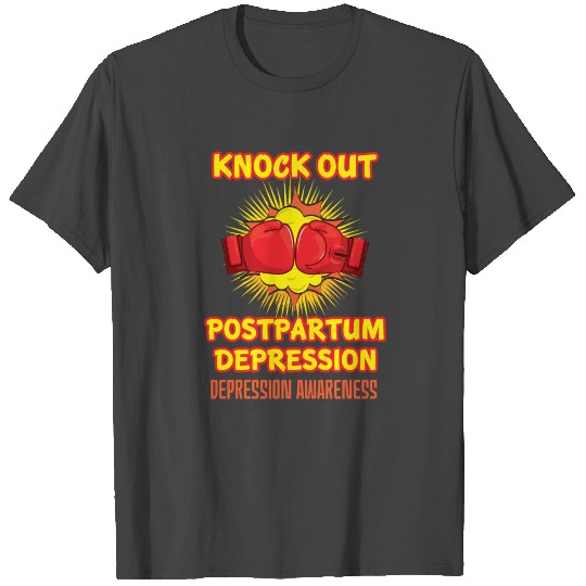 Knock Out Postpartum Depression Awareness Pregnanc T Shirts