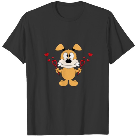 Funny Dog - Soap Bubbles - Hearts - Animal - Fun T Shirts