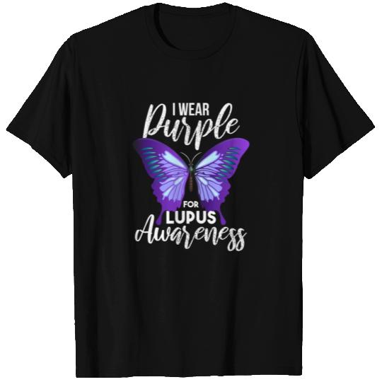 Lupus Awareness Purple Butterfly Motivational Gift T Shirts