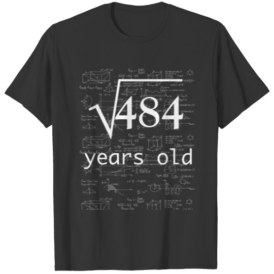 Funny Math Geek 22 Years Old Square Root Of 484 Te T Shirts