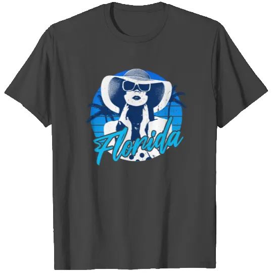 Florida Beach Girl Blue Fashion T Shirts