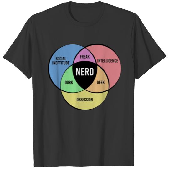 Funny Nerd Gift Geek Freak Dork Intelligence Obses T-shirt