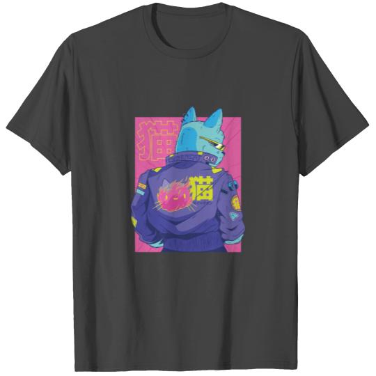 Cyberpunk cat tokyo style future cat cool style T Shirts