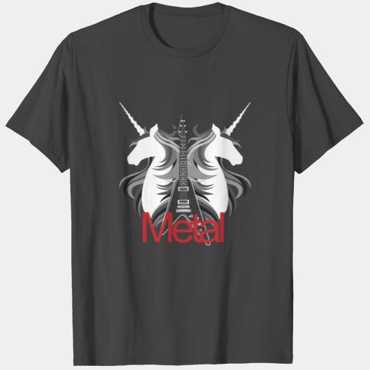 Funny heavy metal unicorn for women T Shirts