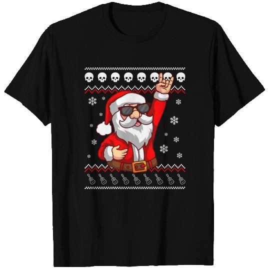 Funny Santa Sleigher Heavy Metal Xmas T Shirts