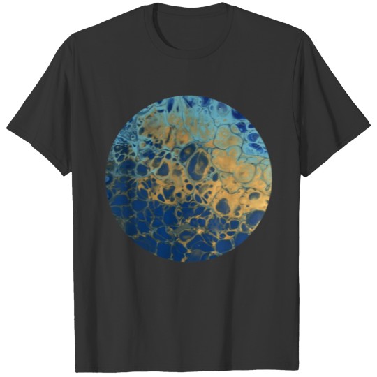 Blue and Yellow / Acrylic Pouring T-shirt