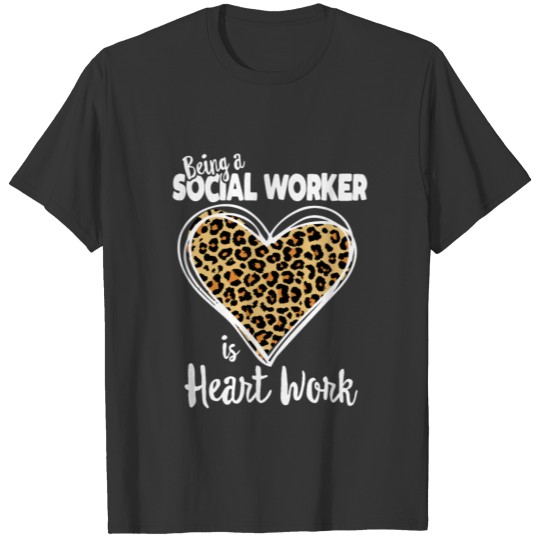 Social Worker T Shirts Cute Leopard Plaid Gift