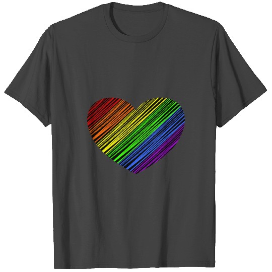 LGBT LGBTQ+ | rainbow heart humanity color csd T Shirts