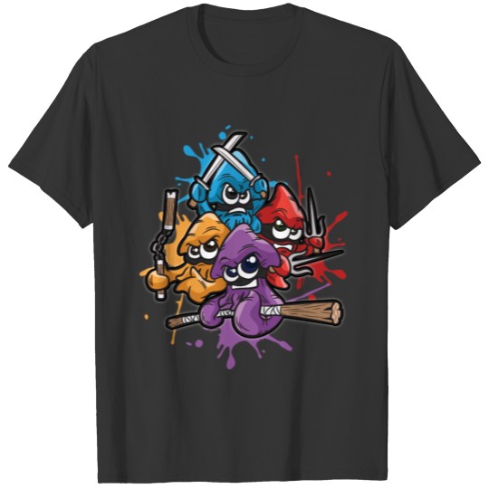 TEENAGE NINJA SQUIDS Kids Children Cartoon T-shirt