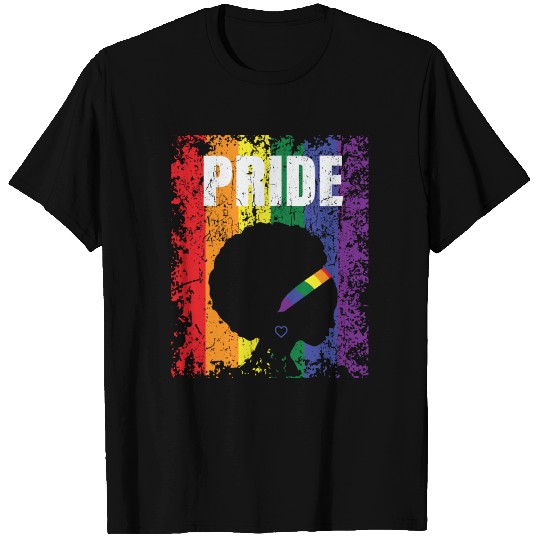 LGBT Rainbow Flag African American Gay Pride Queen T Shirts