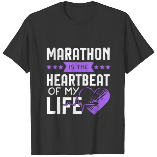 Marathon Heart Pulse Love Run T-shirt