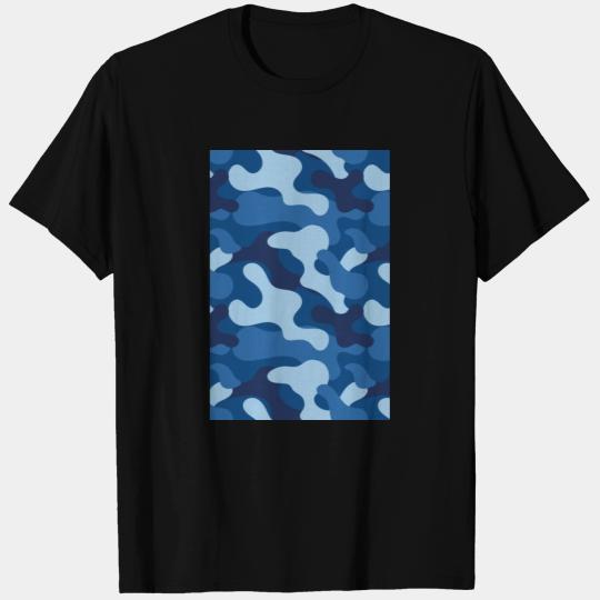 Camouflage Pattern Navy Blue Military T Shirts