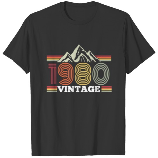 1980 birthday for men and women vintage T-shirt