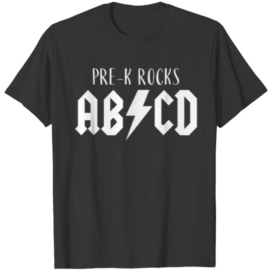 Funny Pre K Teacher Cute Back to School ABCD Rock T Shirts