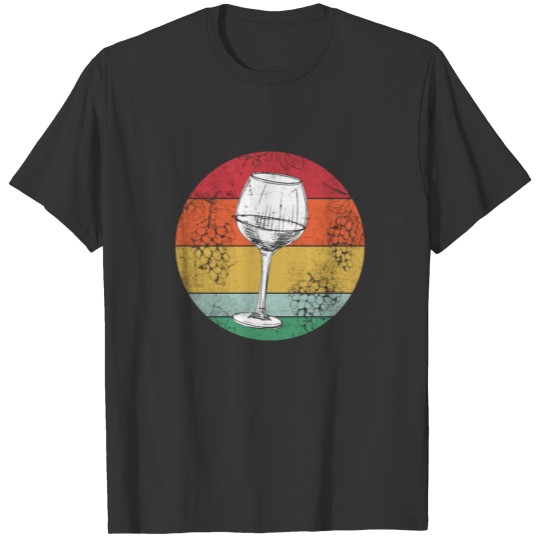 retro red wine white wine glass winery vineyard T Shirts