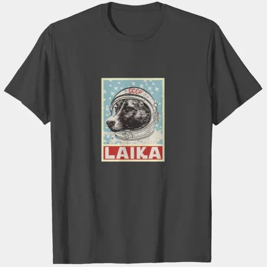 Astronaut Laika Dog cccp T Shirts