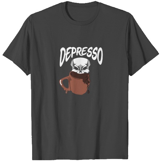 Espresso Skull Depression Skeleton Coffee Lover T Shirts