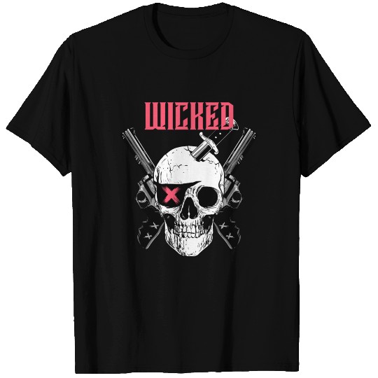 Wicked Wild Skull Pirate dangerously armed T Shirts