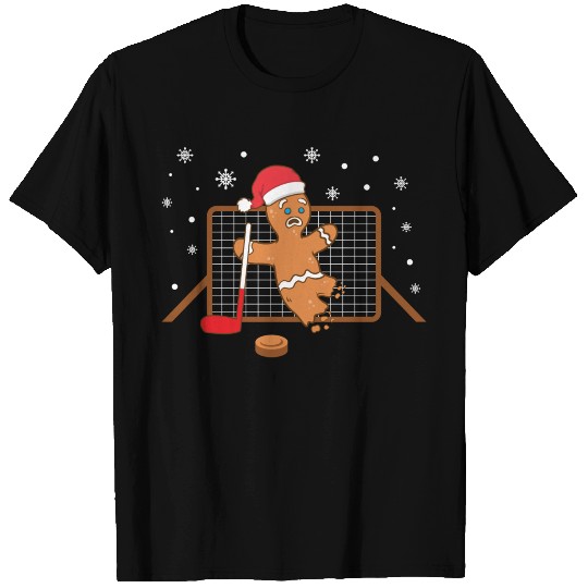 Christmas Hockey Goalie Gingerbread Goal Xmas Gift T Shirts