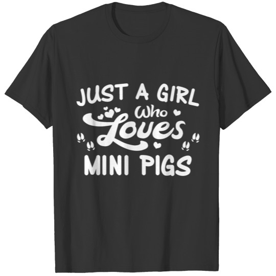 Just a Girl MINI PIGS White T Shirts