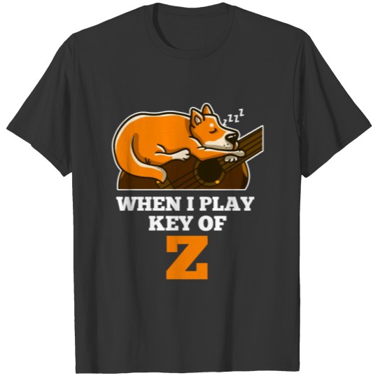 Key Of Z Guitar Dog Sleep Acoustic Guitarist T-shirt
