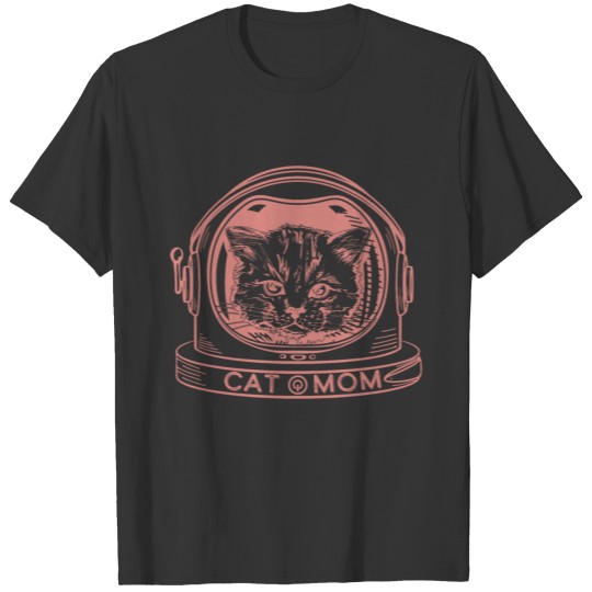 Cat mom astronaut T-shirt