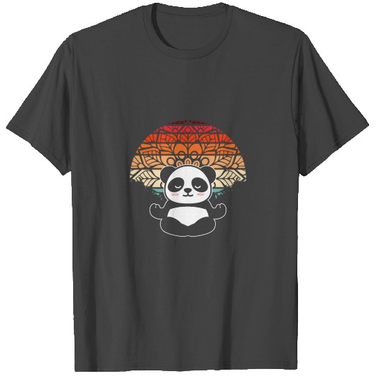 Panda Yoga Pose, Funny Meditation Animal Print T Shirts
