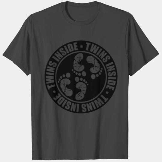 Gemini Twins Inside stamp round circle siblings co T Shirts