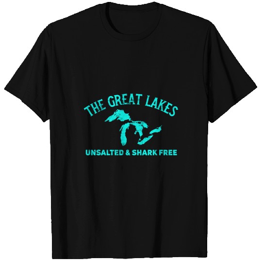 The Great Lakes Unsalted & Shark Free Michigan Gif T Shirts