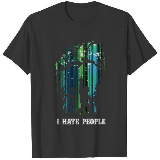 Bigfoot Middle Finger I Hate People Funny Camping T Shirts