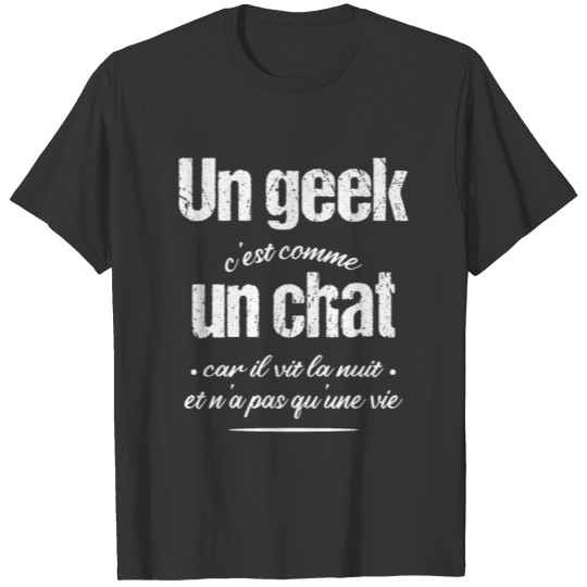 Geek et chat T-shirt