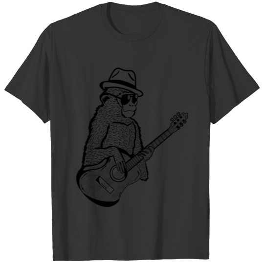Monkey Playing A Guitar Animal T-shirt