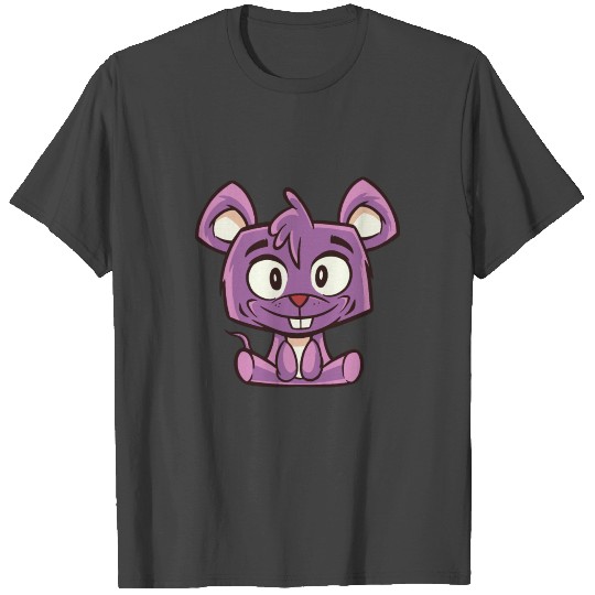 Cute Purple Cartoon Mouse With Big Eyes T Shirts