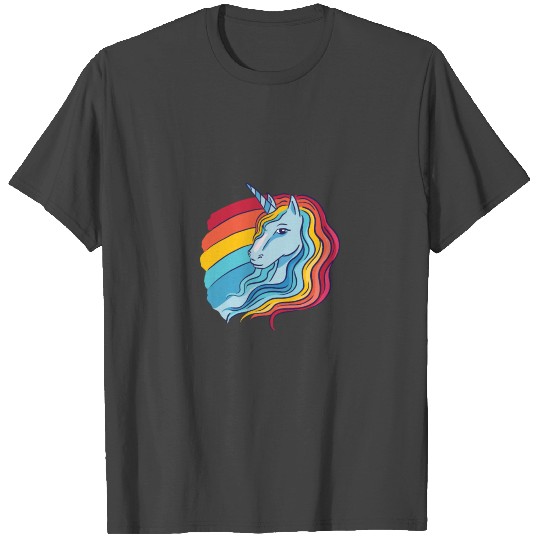 Rainbow Unicorn Female With Mane T Shirts