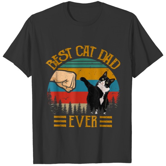 best cat dad ever funny cat daddy far day gift T Shirts