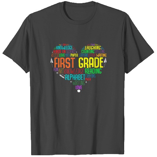 Back To School Word Cloud First Grade Teacher T Shirts