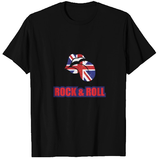 Rock & Roll Union Jack Lips T Shirts