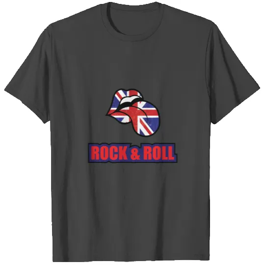 Rock & Roll Union Jack Lips T Shirts