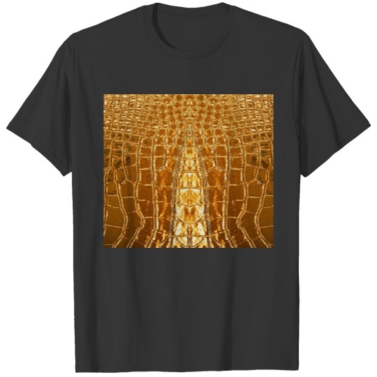 Gold Crocodile Skin Design T Shirts