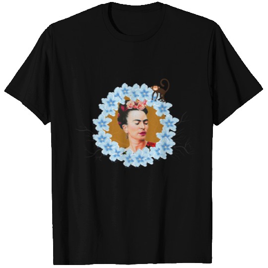 Frida Kahlo Flowers and Monkey T Shirts