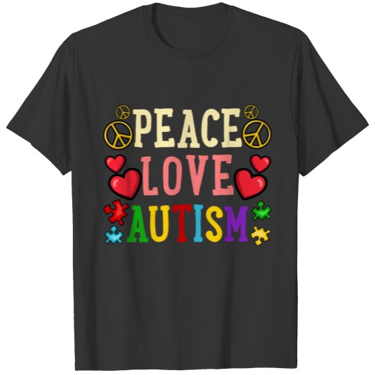 Peace Love Autism Awareness T-shirt