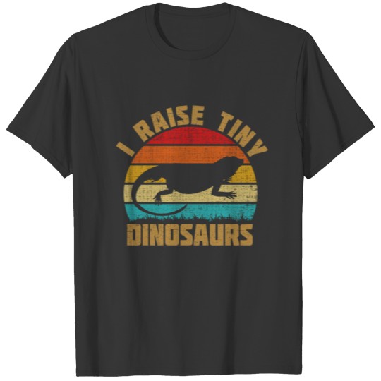 I Raise Tiny Dinosaur Vintage Retro Bearded Dragon T-shirt