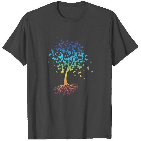 Colorful Butterfly Tree Environment Inspiration T Shirts