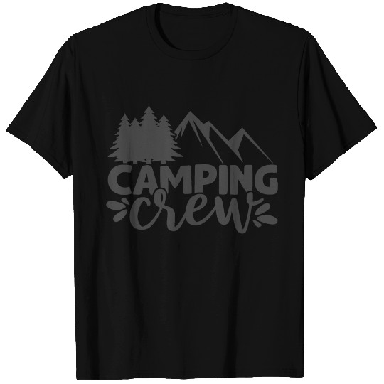 Camping Crew Cool Adventure Mountains Quote T Shirts