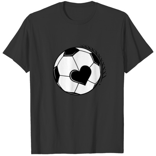 Football heart and love T-shirt