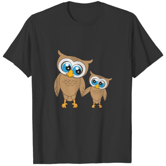 Owls with cute baby owl Gift for children Kids T Shirts