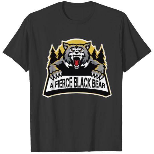 A fierce black bear T-shirt