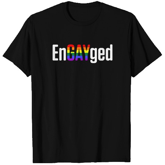 LGBT Bachelorette Party Engaged Engagement design T Shirts