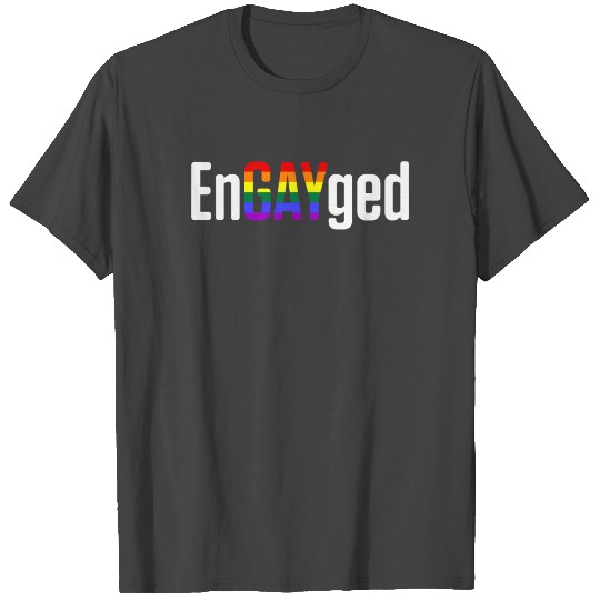 LGBT Bachelorette Party Engaged Engagement design T Shirts